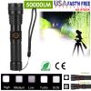 Tactical LED Flashlight Zoomable Rechargeable Search Light Torch 50000LM  5Modes SOS Night Light For Night Walking Adventures