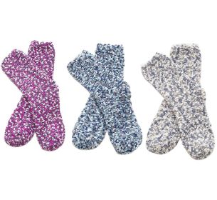 3 Pair Womens Multicolor Thick Cozy Fuzzy Slipper Socks for Womens Indoor Outdoor Warm