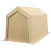 Outsunny Storage Tent 7x12 Outdoor, Heavy Duty Galvanized, Beige, Waterproof Portable for Tools & Bikes