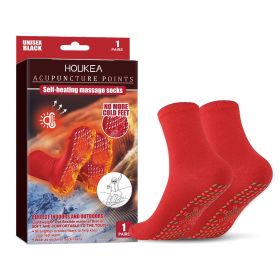Houkea Self-Heating Massage Socks, Winter Outdoor Sports Wind And Cold Foot Care Massage Socks