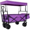 480Lbs Collapsible Wagon with Canopy,Wagon Stroller with 7" All-Terrain Wheels, Lightweight Foldable Wagon, Large Capacity for Camping, Shopping