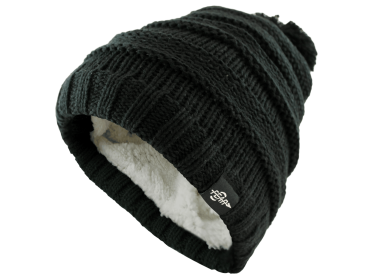 Fear0 NJ Warmest Plush Insulated Black Knit Cable Toddler/Girls/Kids Beanie Hat