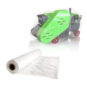 Roll of Polyethylene Tarp 10ft x 100ft. Clear Low Density Plastic Sheet Thickness 4 mil. Commercial Waterproof Poly Cover for Storing and Transporting