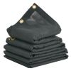 VEVOR Dump Truck Mesh Tarp, 6 x 14 ft, PVC Coated Black Heavy Duty Cover with 5.5" 18oz Double Pocket, Brass Grommets