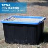27 Gallon Heavy Duty Latching Plastic Storage Bin Container, Black,