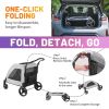EchoSmile XL Extra Large Dog Stroller - Adjustable Handles,Lightweight Folding Pet Stroller,All-Terrain 4 Wheel for 2 Medium Dogs