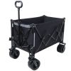 Foldable Garden Cart with Heavy-Duty Wheels & 480lbs Load Capacity, Portable Utility Wagon for Camping, Sports, Groceries, black