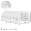 Outsunny 20' x 10' x 7' Greenhouse Replacement Walk-in PE Hot House Cover with 12 Windows Roll-Up & Zipper Door, White