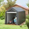 Outsunny Galvanized 7' x 12' Outdoor Storage Tent, Heavy Duty and Waterproof Portable Shed, for Bike, Motorcycle, Tools, Gray