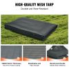 VEVOR Dump Truck Mesh Tarp, 6 x 14 ft, PVC Coated Black Heavy Duty Cover with 5.5" 18oz Double Pocket, Brass Grommets