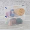 (2 pack) 105 Quart Latch Box, Clear Plastic Storage Bin with Clear Lid, Blue Latch