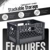 24QT Plastic Heavy-Duty Milk Crate, Black