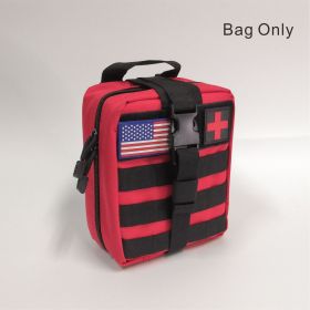 MOLLE Tactical First Aid Bag ONLY - Detachable Medical Kit with Emergency Supplies for EMT, Survival, and Tactical Gear (Color: Red)