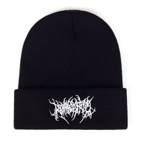 New personality Embroidery Beanies Hat Men Woman Fashion winter Warm hat Knitted Soft Caps Bone Ski Skullies wool hats gorras (Color: Black)