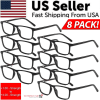 Reading Glasses Mens Womens Unisex Readers Eyeglasses 8 Pack Glasses New Square