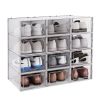 Set of 18 Stackable Clear Plastic Transparent Shoe Storage Box in Home