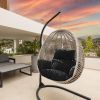 Egg Chair Cushion Hanging Basket Seat Cushion Thicken Soft Egg Swing Chair Pad Hanging Egg Chair Cushion with Headrest HANGING BASKET NOT INCLUDED