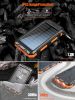 10000mAh Solar Charger Portable Power Bank USB-C Port Mobile Battery Pack for Phone