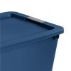 Extra Large Storage Bin, 45 Gallon Plastic Storage Container with Latch Lid & Wheels, Blue